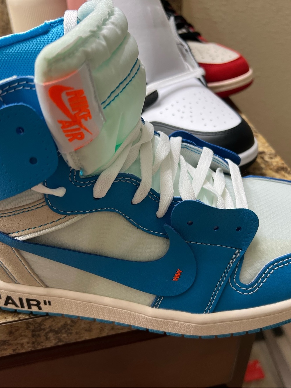 Nike High-Top Sneakers in Bright Blue & White